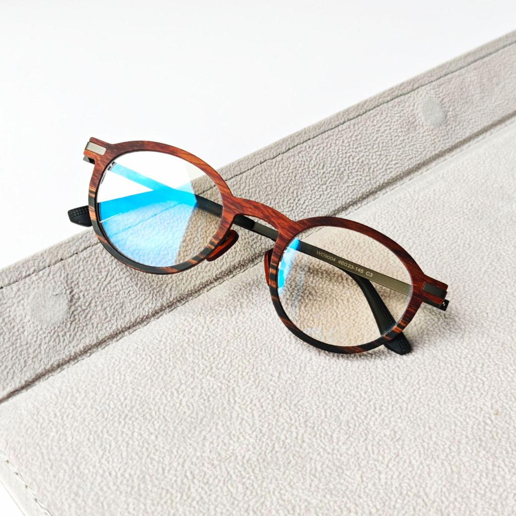Unisex Artistic Sandalwood Optical Glasses with Retro Square Frame