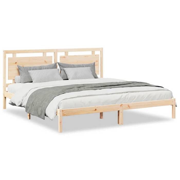VidaXL Extra Long Bed Frames Without Mattress 200x220 Cm Solid Wood, Bedroom Furniture, Bed Base, Wooden Bed, Bed, 3309207