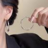 Women's Luxury Textured Metal Hoop Earrings - Versatile Niche Design