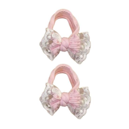 Yousheng Hair Tie Embroidery Lace Double Layer Bow Decor Hair Rope High Elasticity Ponytail Holder Women Hair