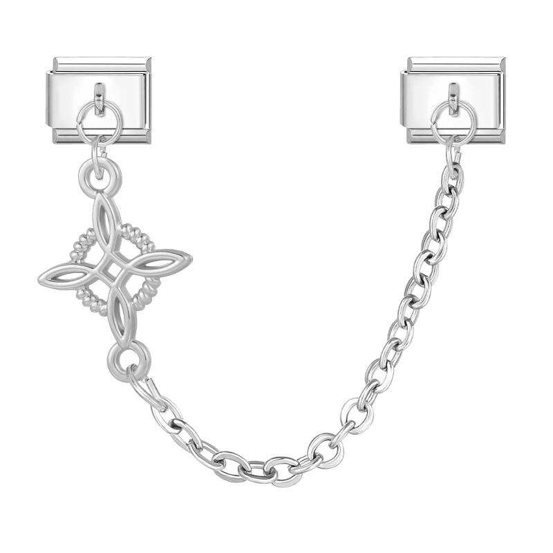 Vintage Butterfly Flowers Star Moon Chain Tassel Italian Charm Link Fit 9mm Stainless Steel Bracelet Women Men DIY Making Gift