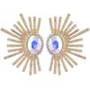 Exaggerated Symmetrical Earrings Featuring Colorful Water For Female Style Accessory