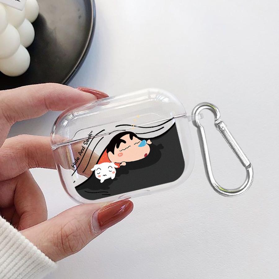 Case For Airpods 1 2 4 Pro Pro3 3 Pro2 Clear Earphone Cases Cover Cute Crayons Shinchan