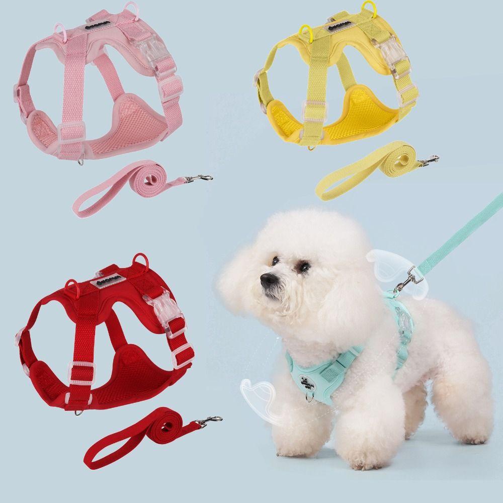 Reflective Dog Harness Leash Safety Pet Chest Strap Chihuahua Dog Harness Vest Walking