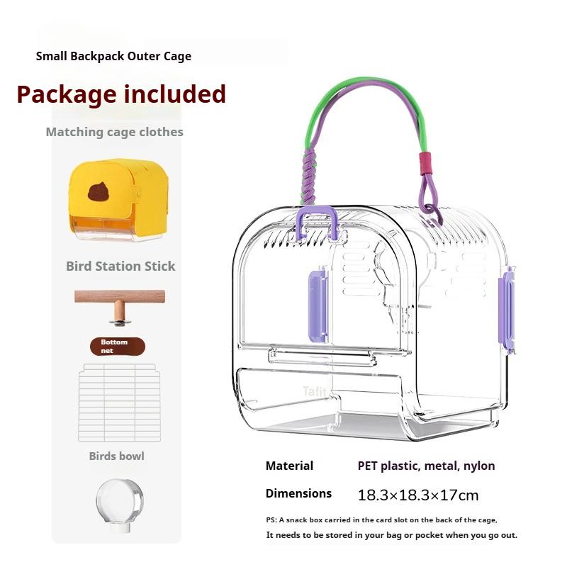 Pet Supplies Small Backpack Carry Cage Bird Cage Light-shielding Parrot Cage Outdoor Cage Outdoor Viewing Cage Dedicated