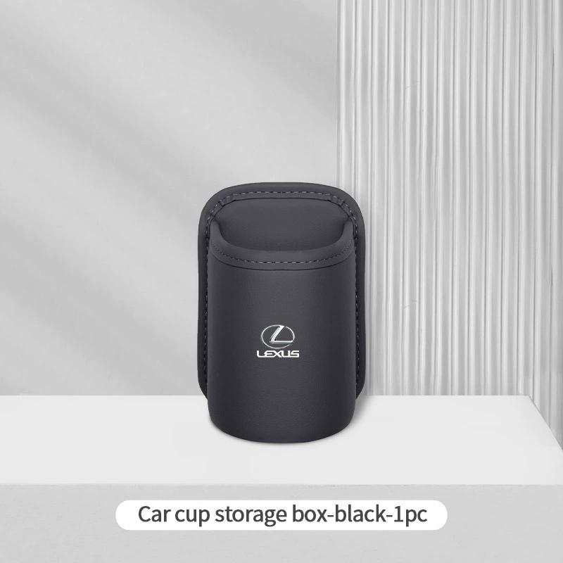 16x10cm PU Leather Car Door Edge Storage Box Cup Holder Drink Bin Phone Holder Bag In-Car Trash Can Interior Decoration