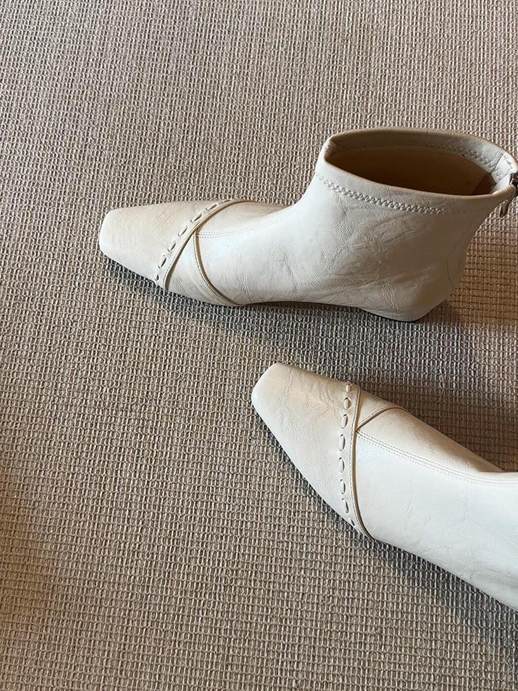 

Fangpiu Simple Design Boot Women s Shoes - Back Zipper - Inner Heightened - Short Boot 39 бежевий