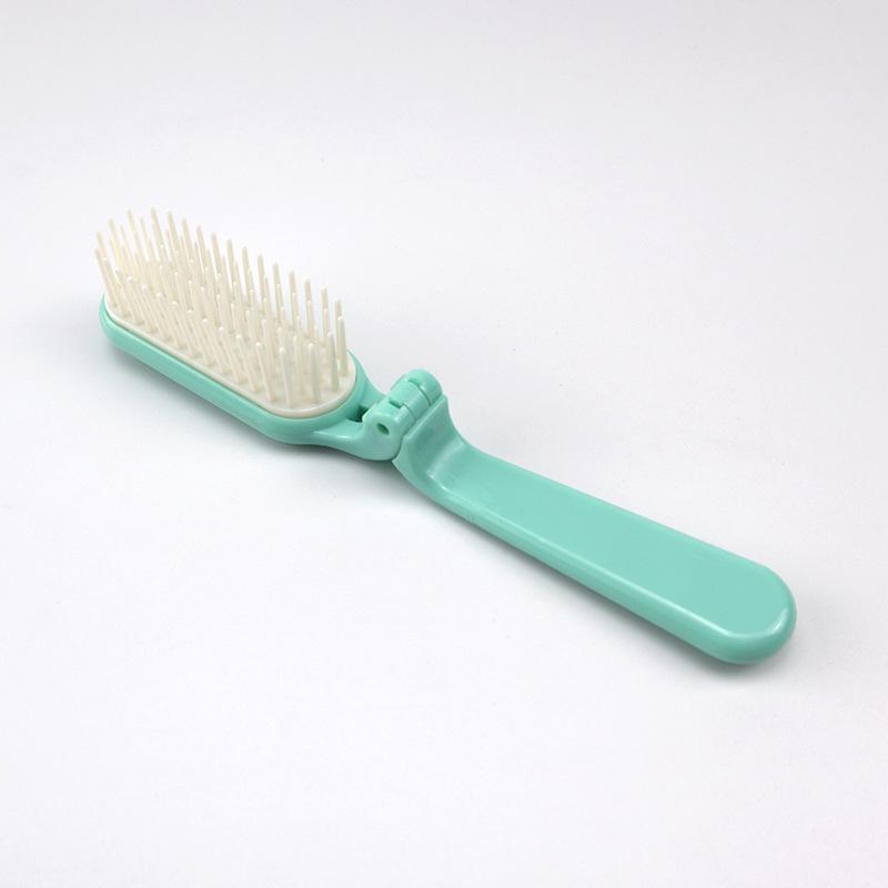 

Портативная складная расческа двойного назначения: Мини-гребень для парикмахерских и массажных волос с мягкими зубьями для студентов и женщин зелёный