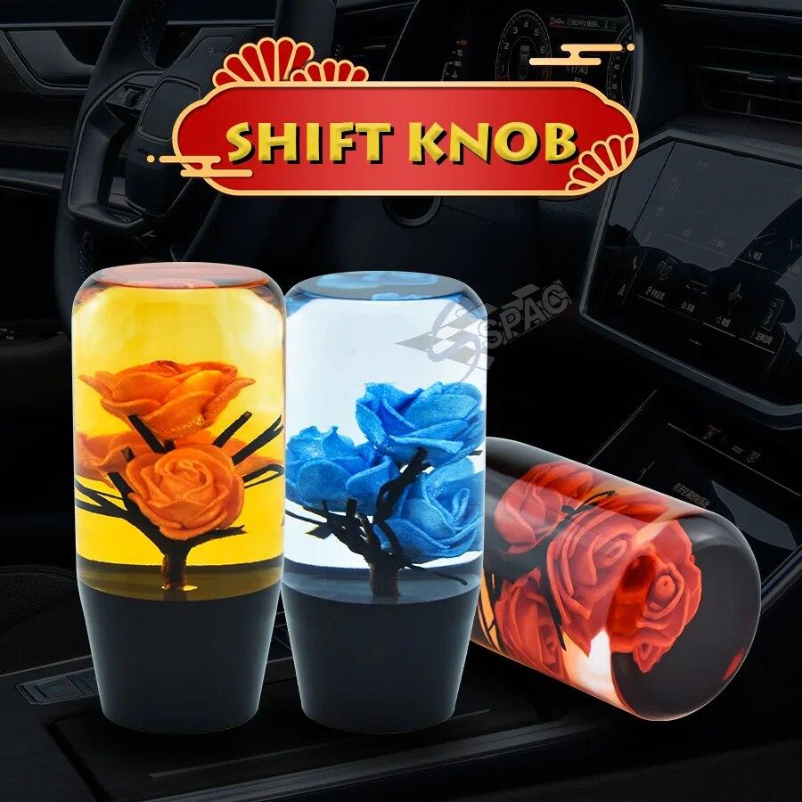 

Кришталева автомобільна ручка перемикання передач розміром 10 см, акрилова квіткова головка автомобільної коробки передач білий