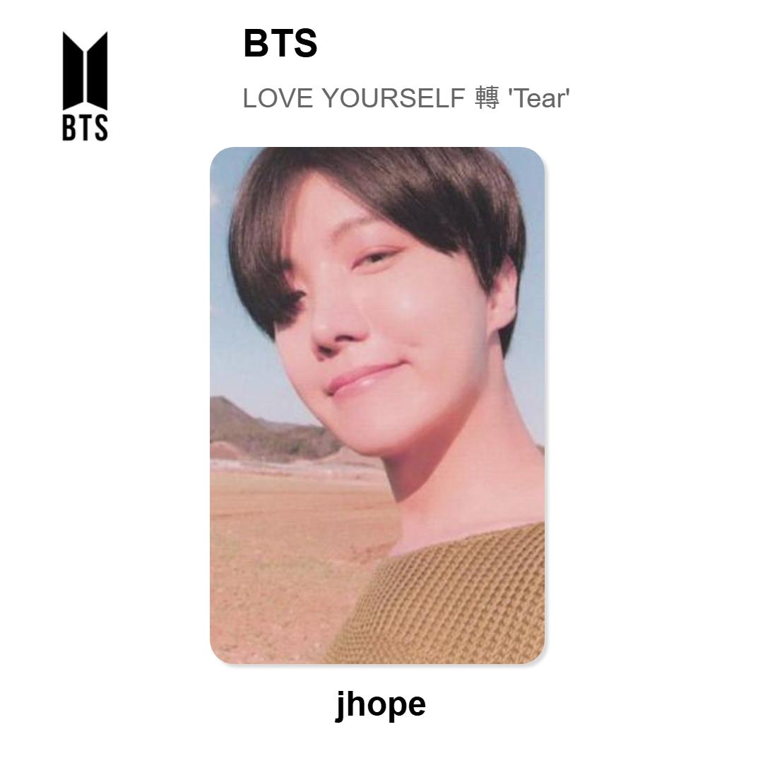 Официальная фотокарточка BTS LOVE YOURSELF  Tear  J-Hope
