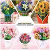 Premium 3D Pop Up Flower Bouquet Card Mothers Day Present Valentines Day Anniversary Birthday Greeting Cards Thank You Wishes Gifts