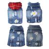 XS-XXL Denim Dog Costume Spring Cowboy French Bulldog Vest Sweet Daisy Shirt Jeans Jacket Clothing for Dogs Chihuahua Yorkies