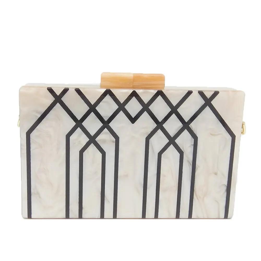 

Boutique De FGG Acrylic Box Clutch Evening Handbags for Women Fashion Day Clutches Shoulder Crossbody Bag Formal Evening Bags Fit For Iphone 13pro