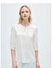 One Button: 26 Spring/Summer Design, Round Neck, Fashionable Jacquard, Mulberry Silk Shirt for Women