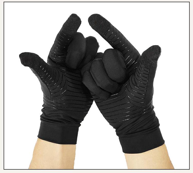 Outdoor Radfahren Halbfinger Kupferfaser Fitnesshandschuhe mit Silikon Anti-Rutsch-Griff