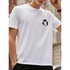 Men's Casual Short Sleeve T-Shirt with Cute Cartoon Penguin Graphic Print - Relaxed Gathering Attire, Playful Design Shirt, Easycare Clothing