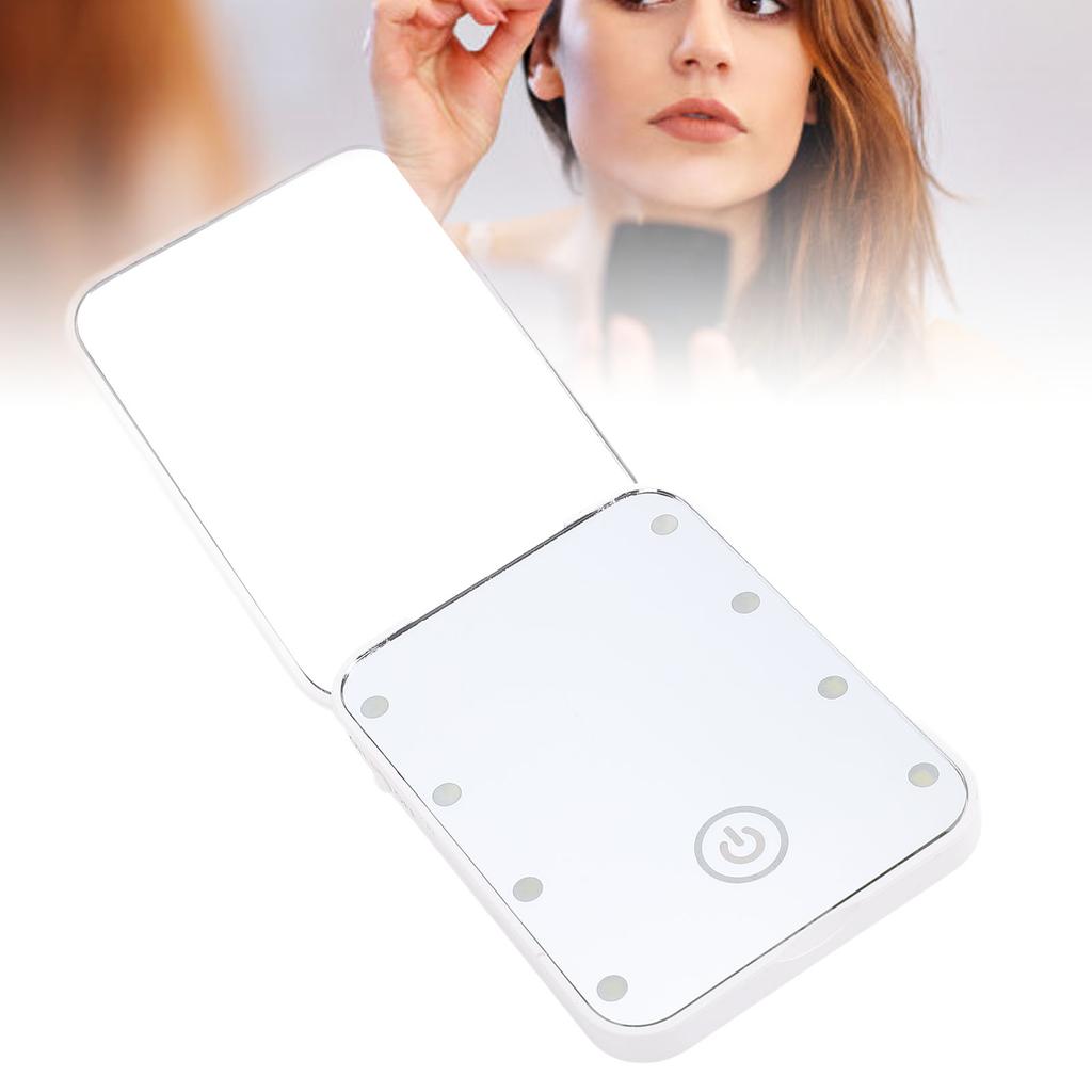 Compact LED Travel Makeup Mirror 2 Sided Magnification Rechargable Portable Handheld Small Lighted Cosmetic Mirror