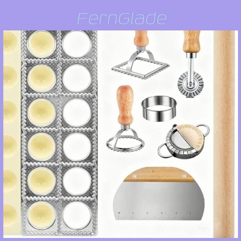 Italian Pasta And Dumpling Making Set With Wooden Tools For Home Kitchen Cooking