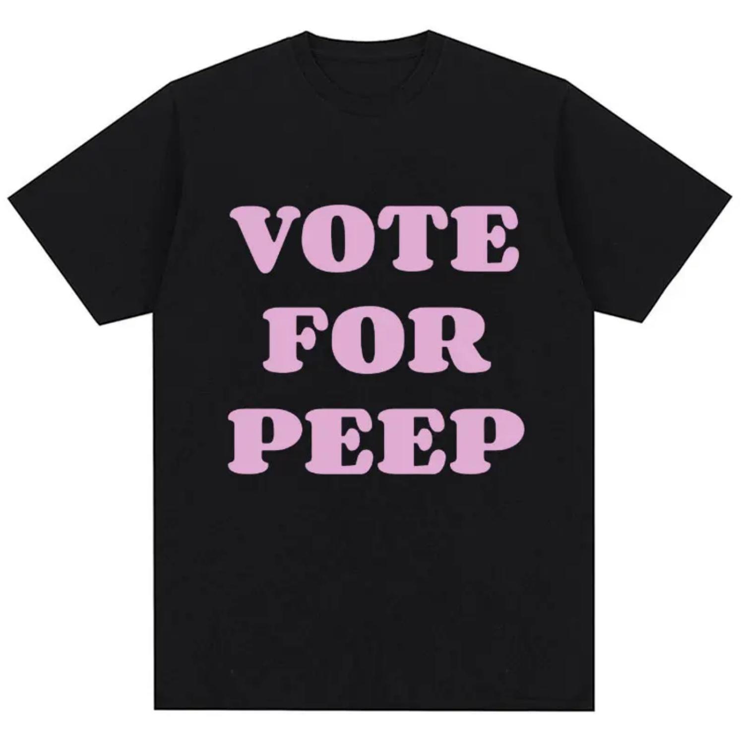 Rapper Lil Peep T Shirt Funny Vote for Peep Men T Shirts Fashion Hip Hop High Quality Cotton Oversized T-shirt Streetwear S чёрный