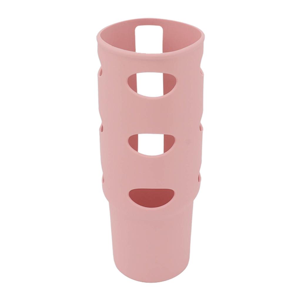 Cup Protector Sleeve Slip Resistant All Wrapped Detachable Silicone Water Cup Boot for 30oz Cups Light Pink