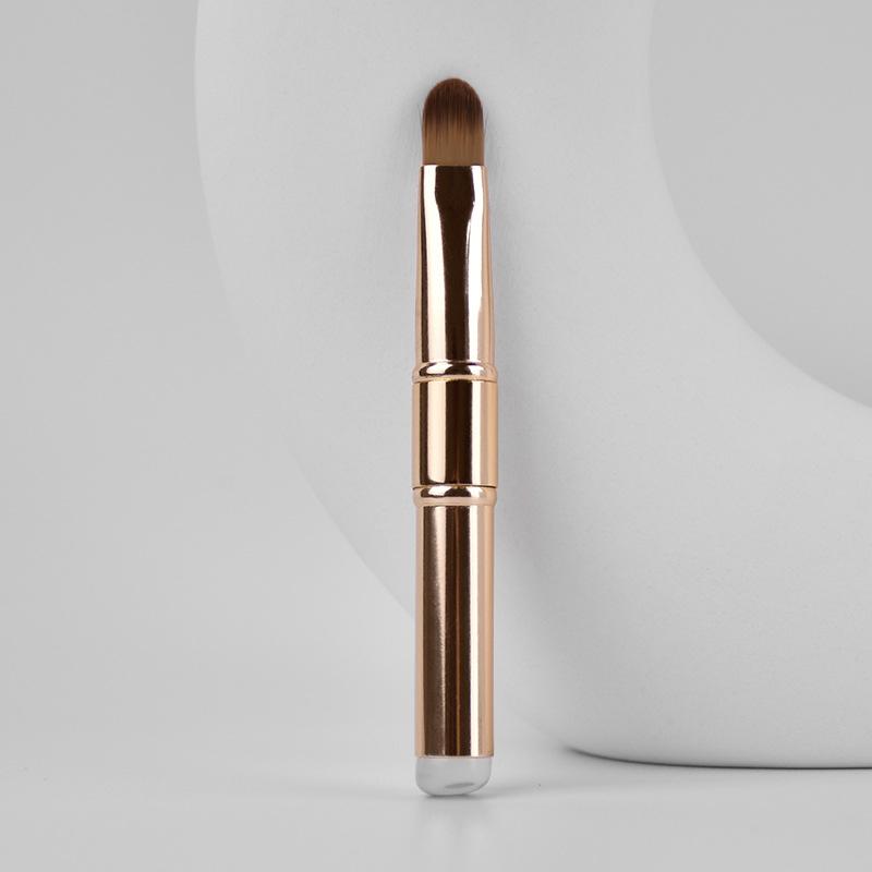 

Double-Headed Lip Brush For Lipstick Metal Rod Lip Brush Makeup Brush For Lipstick Lip Gloss Include Lid For Beginner золотий