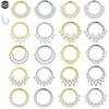 1Pc Titanium Zircon Nose Ring Hinged Septum Clicker Open Nose Ring Fashion Lady Piercing Women Round Earrings Body Jewelry