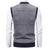 Men's Winter Fleece-Lined Plaid Vest, Pullover, Loose-Fitting Men's Sleeveless Sweater Vest
