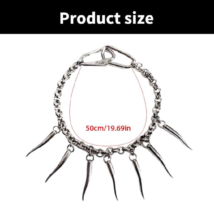 Trendy Geometric Necklace Hip Hop Rivet Necklace Pendant Sweater Chain for Youthful Women Daily Wear And Special Event