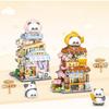 MEIEST Mini City Shop Street View Building Blocks Model Set,Simulation Panda Architecture Collection Particle Construction Building Bricks Toy