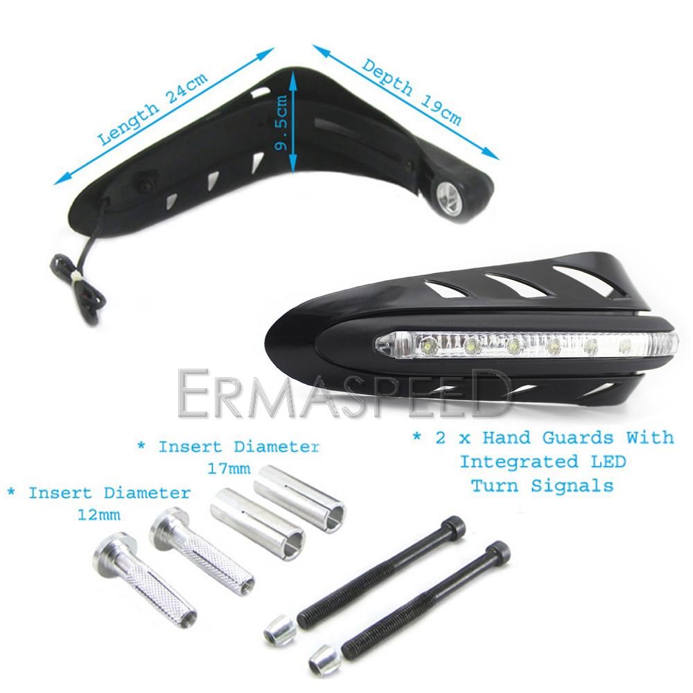 Apărători universale pentru mâini pentru motociclete de 22 mm cu indicatori de semnalizare LED pentru motocross Dirt Bike Protector pentru mâini pentru