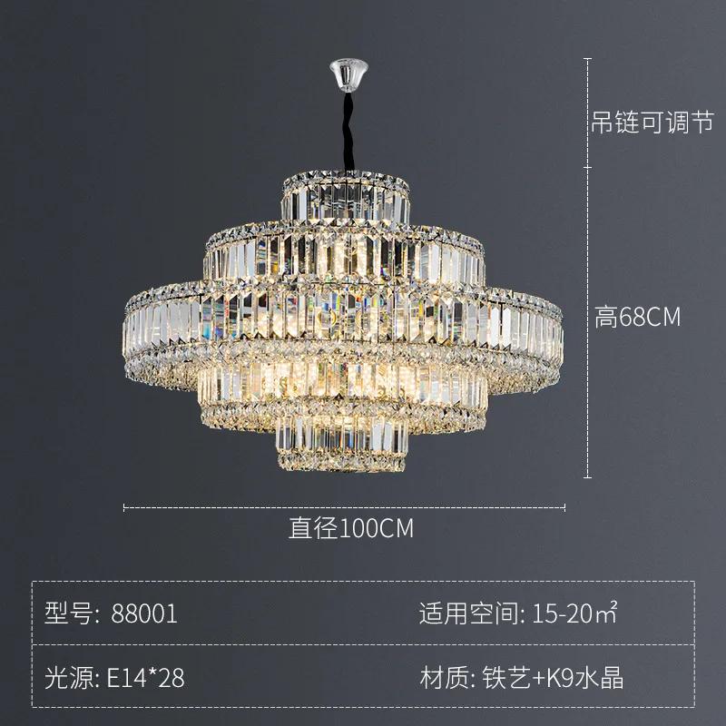 Moderne Luxus Deckenleuchter 2024 Neue LED-Beleuchtung Kristall Hängelampen Designer Heimdekoration Lustres für Wohnzimmer