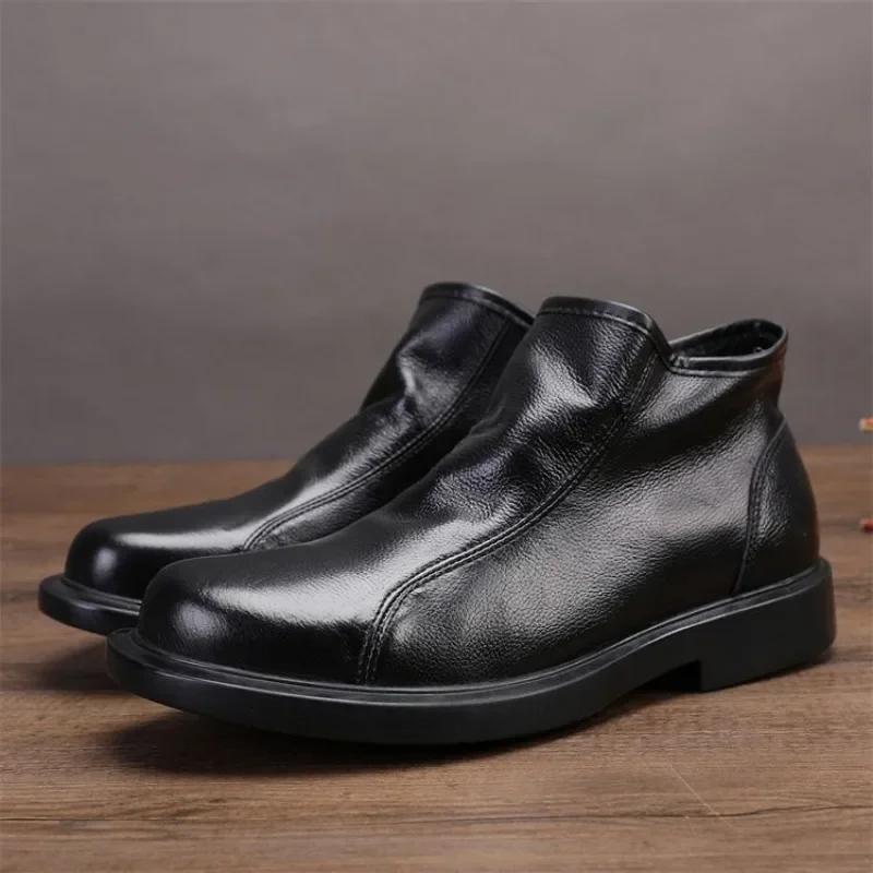 High Top Leather Chelsea Shoes for Men Flat Office Man Casual Boots Social In Promotion Luxury Sale Comfortable 2025 Trend On Pu