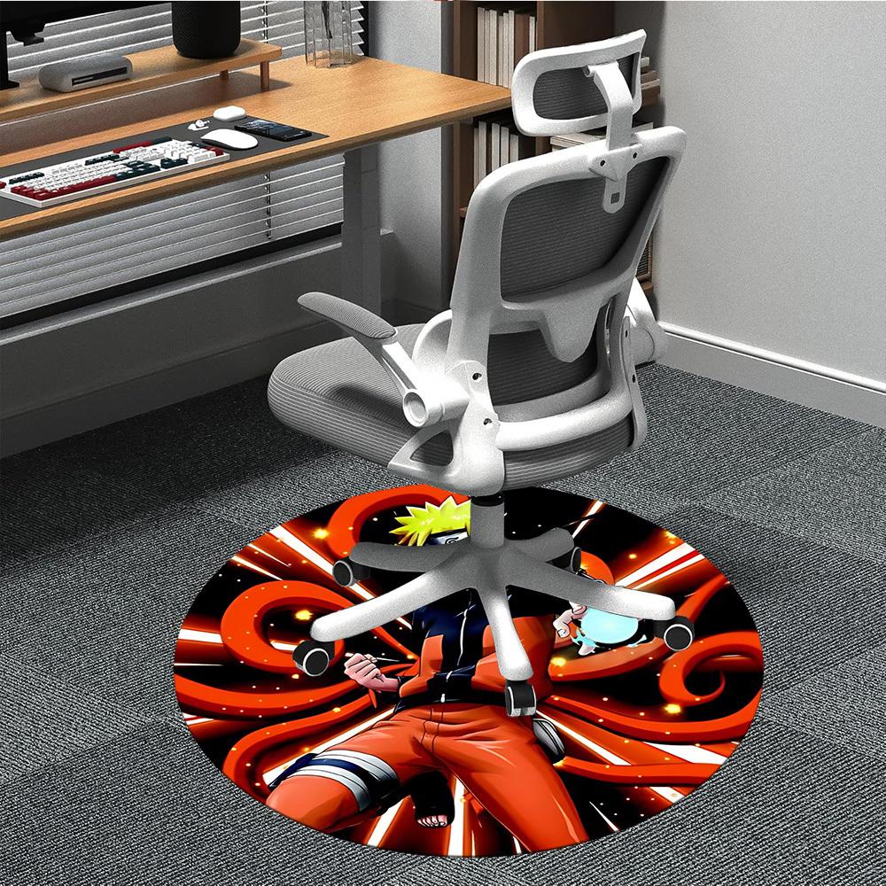 

1pc Naruto Chair Carpet for Office, Indoor Non-Slip Polyester Fiber Carpet, Machine Washable, Durable Construction yy251205148 80cm by 80cm