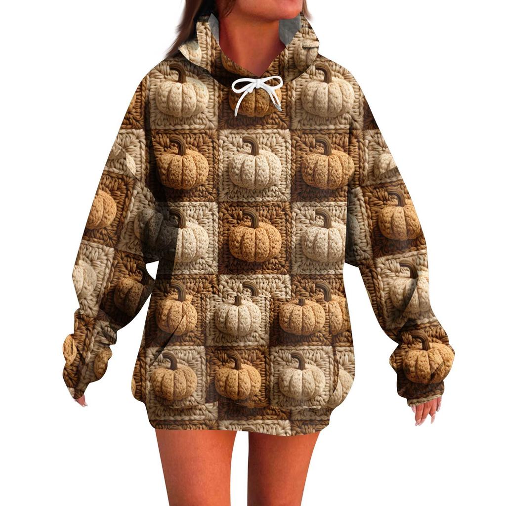 Women's Fashion Casual Halloween Print Long Sleeve Hoodie