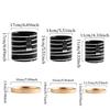 Nordic Black And White Striped Ceramic Flower Pot With Tray Round Potted Desktop Flower Arrangement Container Home Decorations