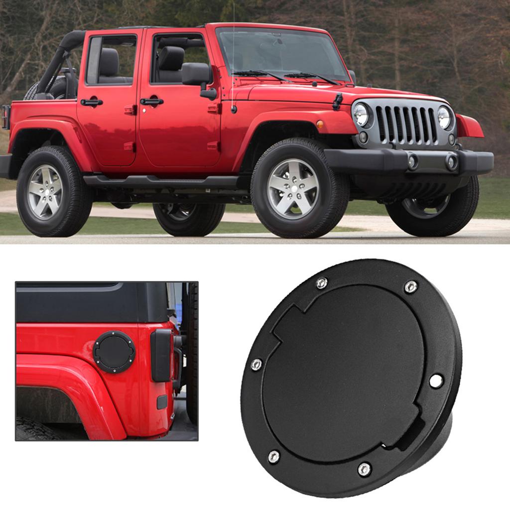 Black ABS Fuel Tank Cap Cover Fits for Jeep Wrangler JK 2007 2017 Car Accessory