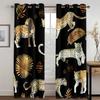Popular Gold Leopard And Gold Chain Leopard Print Print Window Curtains Luxury Living Space Bedroom Space Home Decor 2 Panelss