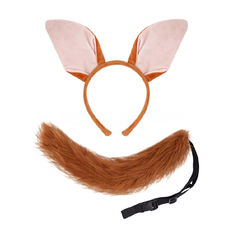 Adults Kids Animal Costume Foxes Ears Headband Bowtie Set Foxes Costumes Accessories for Halloween Cosplay Party Decors