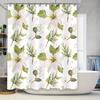 Christmas Flower Bath Curtain Waterproof Decorative Shower Curtain Home Decoration White Green Leaf Plant Floral Print Bathtub R