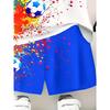 Boys Fashion 3D Printed Casual Pullover Short Sleeve Shorts  Sweatshirt, BoysOutdoor T-Shirt Shorts Se, Perfect for Outdoor