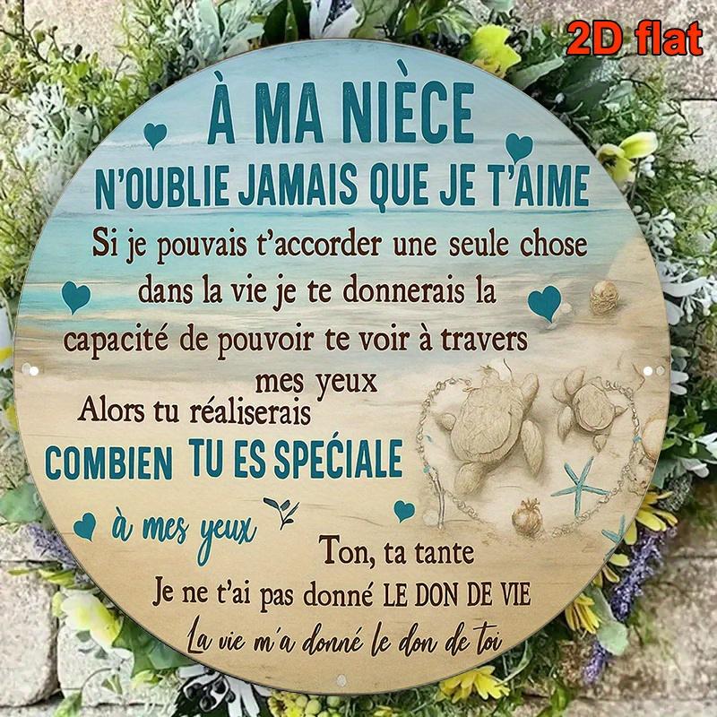To My Niece French Quote Beach Theme Vintage Tin Sign Vintage Durable Metal Plaque Wall Decor Home Office Bar Man Cave Wall A