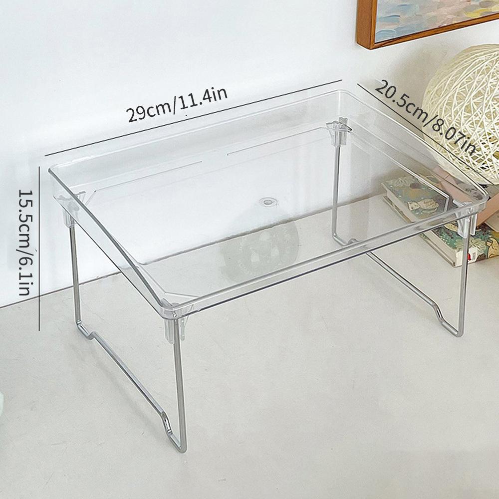 1 Τεμάχιο Διαφανές Ακρυλικό Αναδιπλούμενο Ράφι, Στοιβαζόμενο, Πολυεπίπεδο Ράφι Αποθήκευσης Επιφάνειας Εργασίας, Κατάλληλο Για Γραφείο, Μελέτη, Κοιτώνα