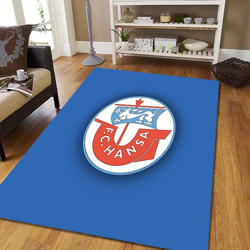FC Hansa Rostock Flannel Pattern Square Carpet,Area Rug,Carpet Rug for Living Room Bedroom Sofa Playroom Decor,Non-slip Floor Mat