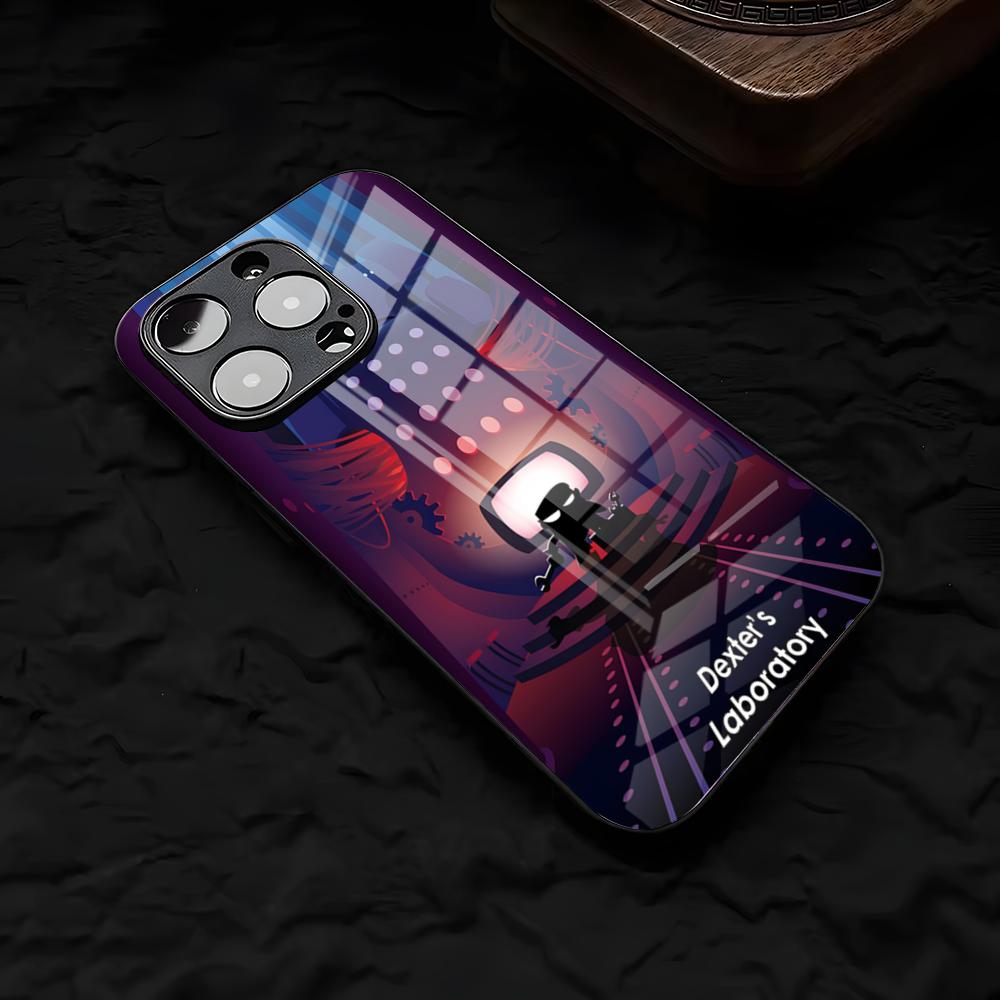 Cartoon D-Dexters L-Laboratory Phone Case For IPhone 17 Air 16 E Pro Max 15 14 13 Mini 12 Pro 11 Max Plus Black Glass Cover