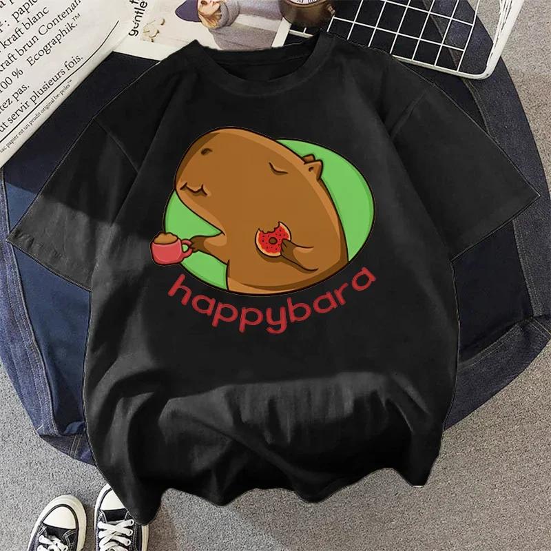 Cute Capybara Clothing T-Shirt Women Vintage T Shirt Casual Anime Top Tees T Shirt Manga Women Female Graphic Tee
