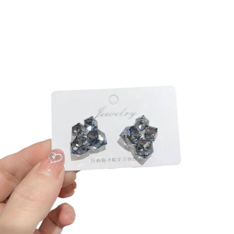 Bunte Strass-Ohrstecker für Frauen, trendig, Rot, Grün, Lila, rund, quadratisch, Statement-Ohrringe, Geometrie, Rosa, Schmuck, Geschenk