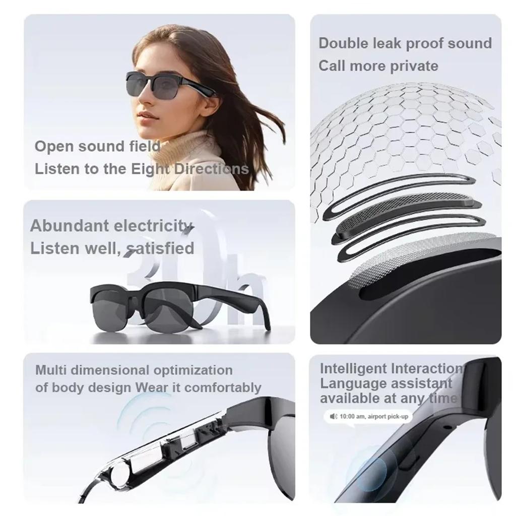 Lenovo 2026 New 8K AI Smart Glasses AI Translation HD Hands Free Calling AI Chat Recording Music Playback Smart Sunglasses
