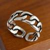 925 Sterling Silver Rings for Women Couple Minimalist Handmade Simple Retro Chain Ring Fine Jewelry Gift Prevent Allergy