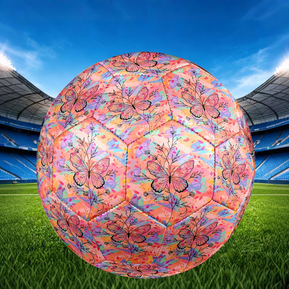 1pc Butterfly Garden Dreams Theme Soccer Ball Football, Size 5, Lightweight PVC, Outdoor Training Soccer Ball,Gift J6142