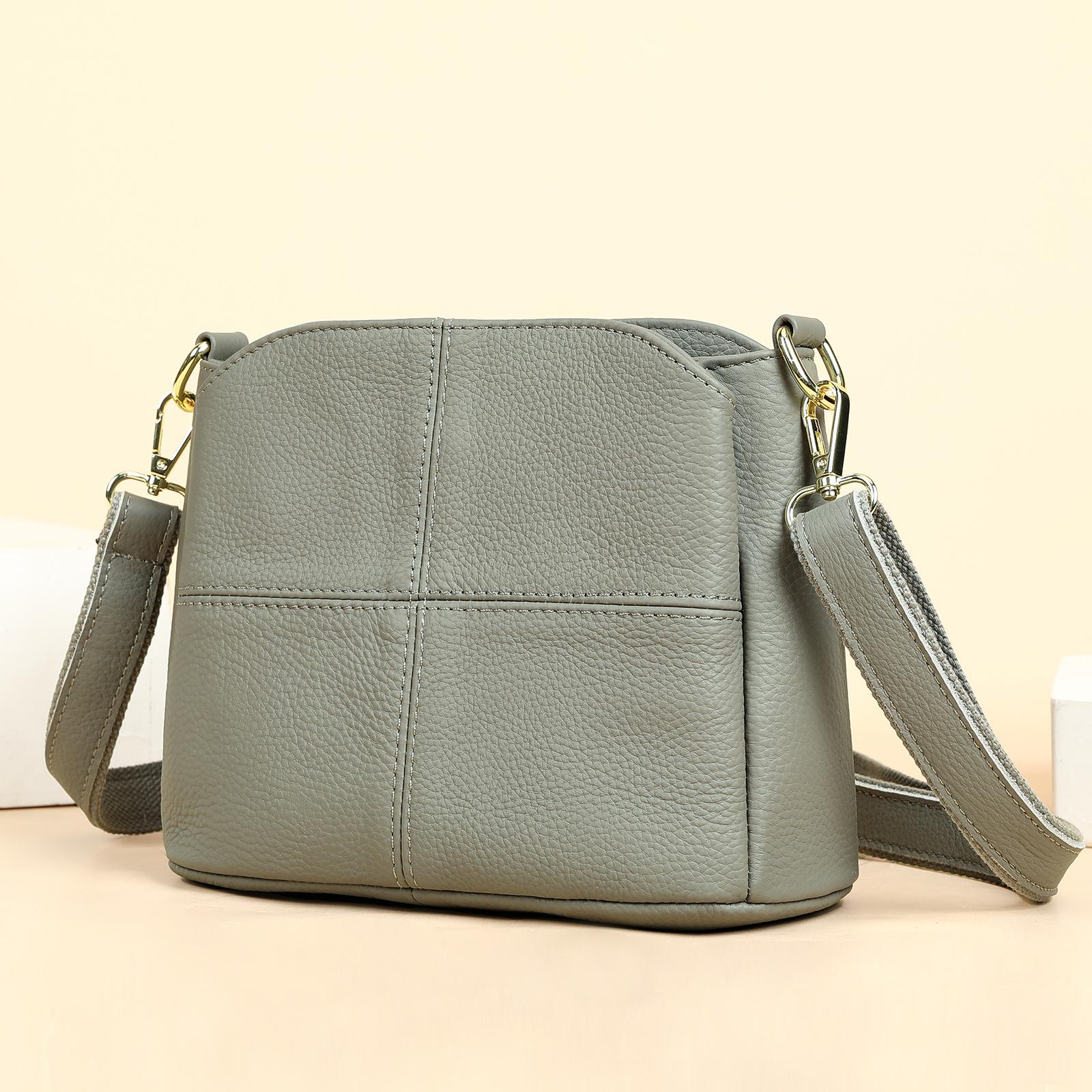 

Женская сумка через плечо из натуральной кожи, универсальная сумка через плечо и кошелек, дизайнерская брендовая роскошная женская сумка через плечо из коровьей кожи серый